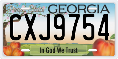 GA license plate CXJ9754