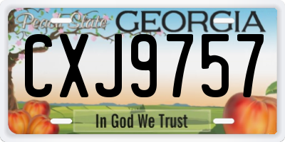 GA license plate CXJ9757