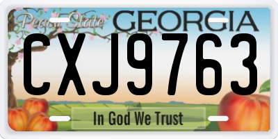 GA license plate CXJ9763