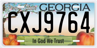 GA license plate CXJ9764