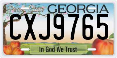 GA license plate CXJ9765