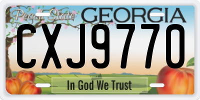 GA license plate CXJ9770