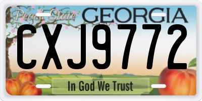GA license plate CXJ9772