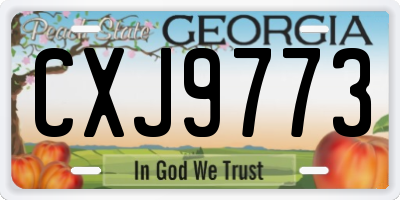 GA license plate CXJ9773