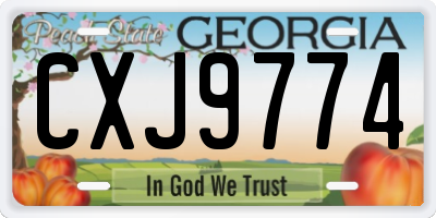 GA license plate CXJ9774