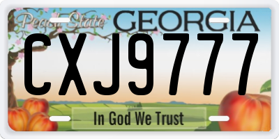 GA license plate CXJ9777