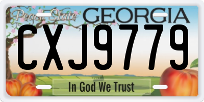 GA license plate CXJ9779