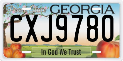 GA license plate CXJ9780