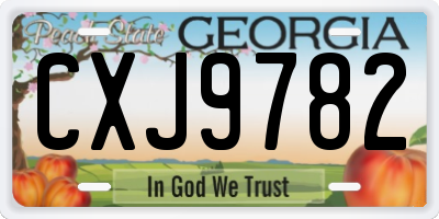 GA license plate CXJ9782