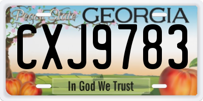 GA license plate CXJ9783