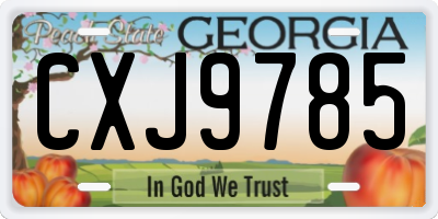 GA license plate CXJ9785