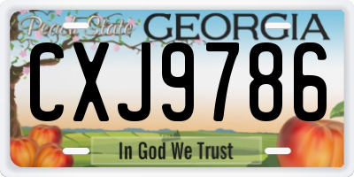GA license plate CXJ9786