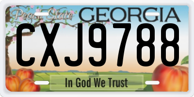 GA license plate CXJ9788