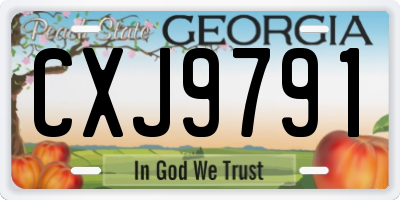 GA license plate CXJ9791