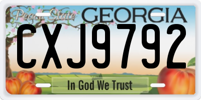 GA license plate CXJ9792