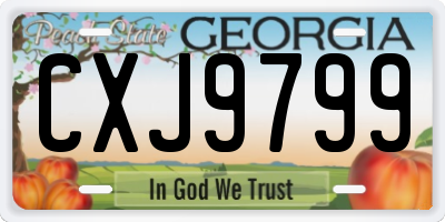 GA license plate CXJ9799