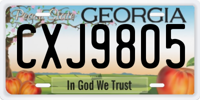 GA license plate CXJ9805