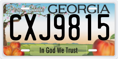 GA license plate CXJ9815