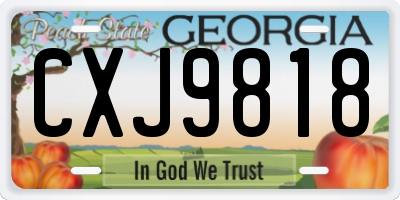GA license plate CXJ9818