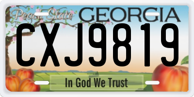 GA license plate CXJ9819