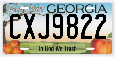 GA license plate CXJ9822