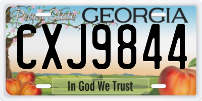 GA license plate CXJ9844