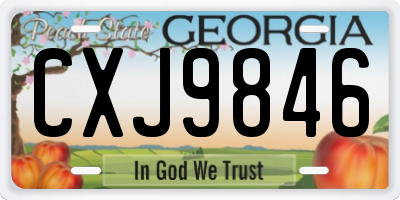 GA license plate CXJ9846