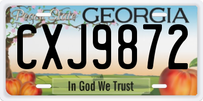 GA license plate CXJ9872