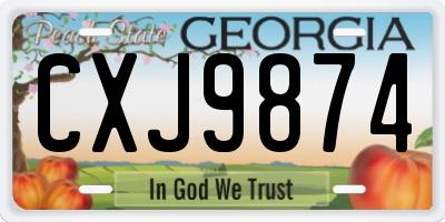 GA license plate CXJ9874