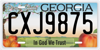GA license plate CXJ9875
