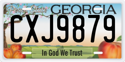 GA license plate CXJ9879