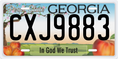 GA license plate CXJ9883