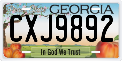 GA license plate CXJ9892