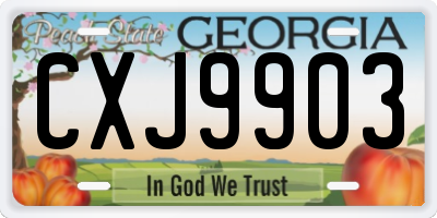GA license plate CXJ9903