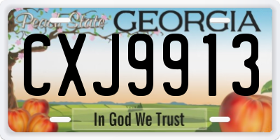 GA license plate CXJ9913