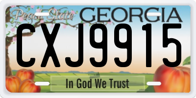 GA license plate CXJ9915