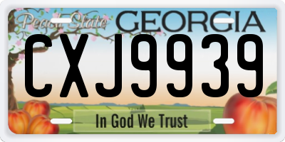 GA license plate CXJ9939