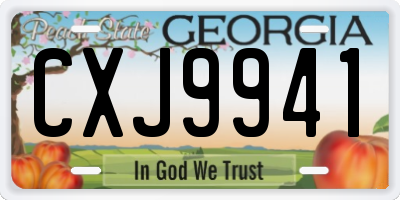 GA license plate CXJ9941