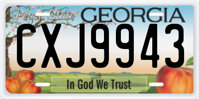 GA license plate CXJ9943