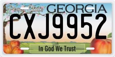GA license plate CXJ9952