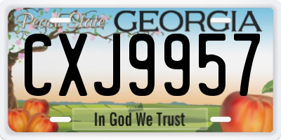 GA license plate CXJ9957