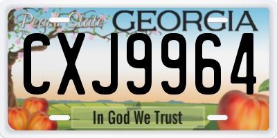 GA license plate CXJ9964