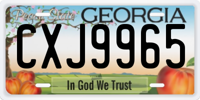 GA license plate CXJ9965