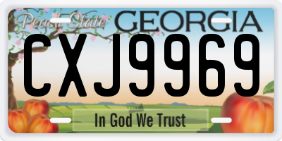 GA license plate CXJ9969