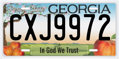 GA license plate CXJ9972