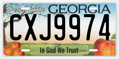 GA license plate CXJ9974