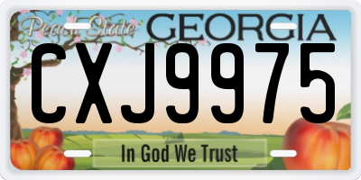 GA license plate CXJ9975