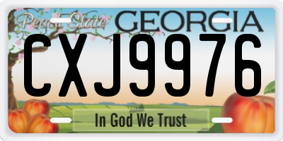 GA license plate CXJ9976