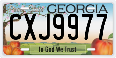 GA license plate CXJ9977