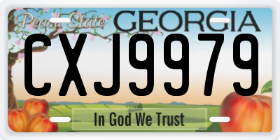 GA license plate CXJ9979